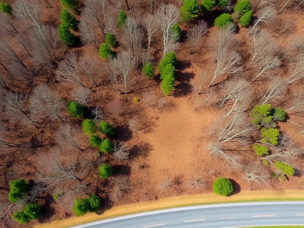 Aerial view of Build-Ready 3.45-Acre Lot in Rutherford County, NC