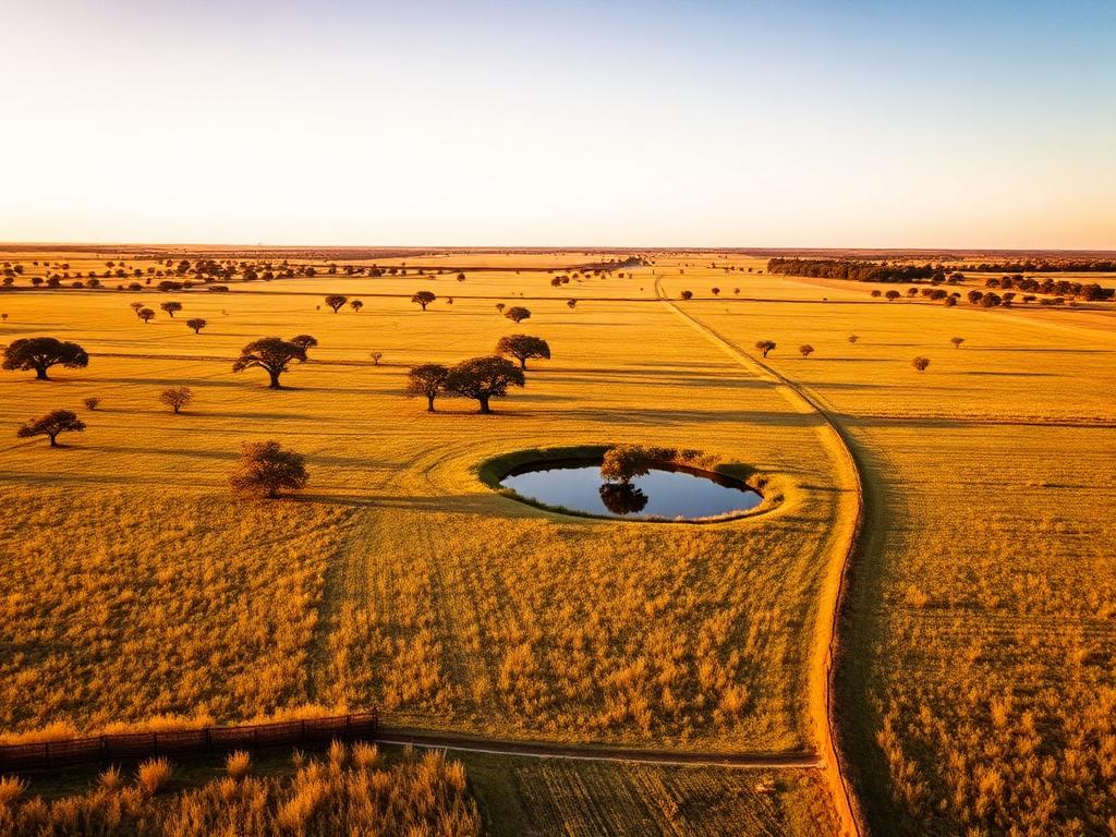 Aerial view of 20-Acre Ranch Tract with Stock Pond in Coleman County, TX